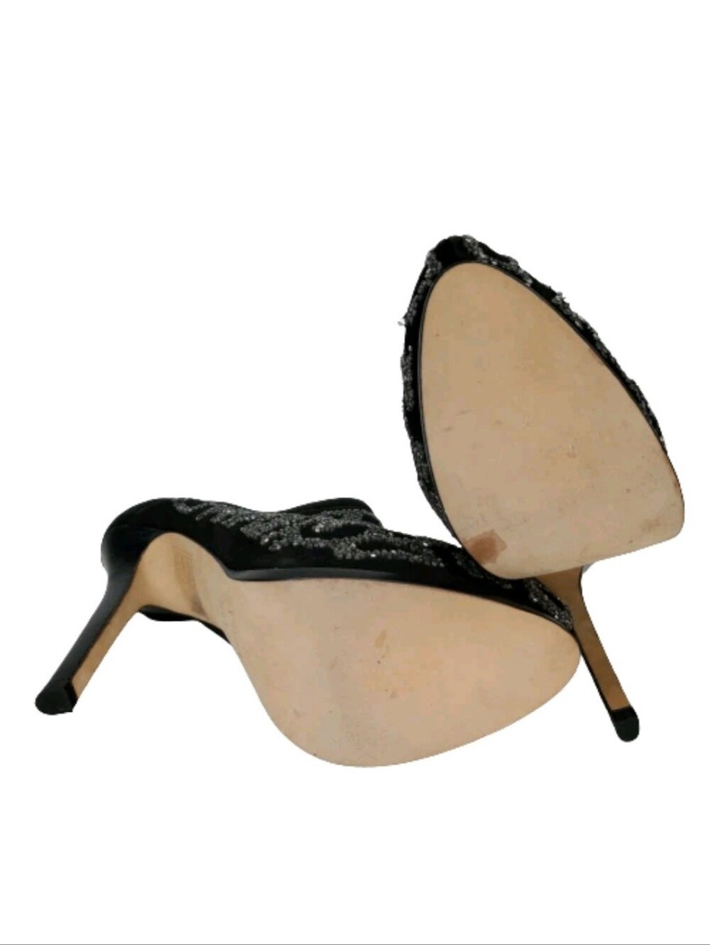 Fendi Crystal Embellished Black Suede Platform Ankle Booties - Picture 5 of 7
